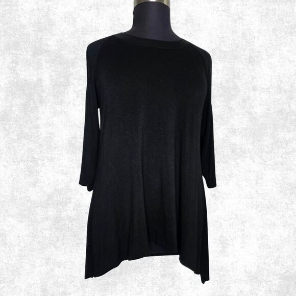 Lane Bryant Black Tunic w/ Satin Trim Collar – Size 14/16 - Picture 8 of 8